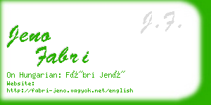 jeno fabri business card